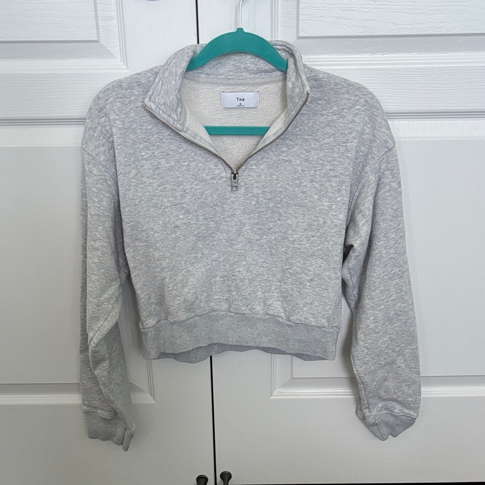 TNA (Aritzia) Light Gray 1/4-Zip Sweatshirt